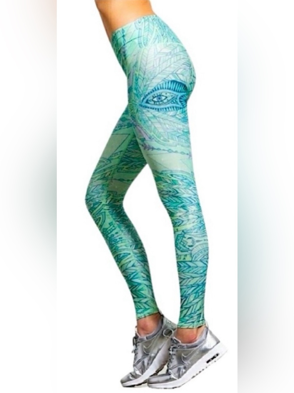 teeki Mint and Pastel Patterned Leggings